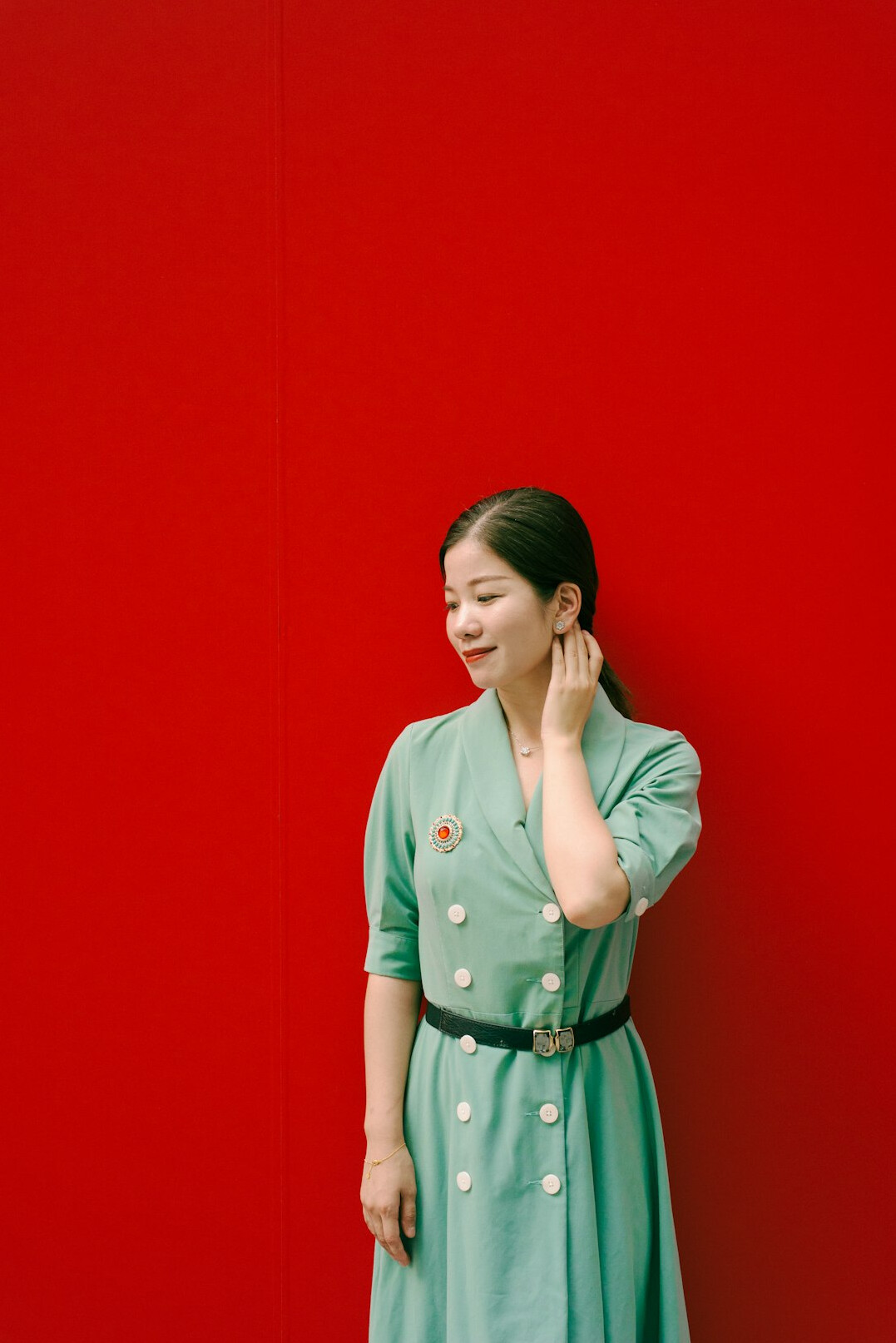 Studio portrait of a Chinese Singaporean woman, senior project manager
