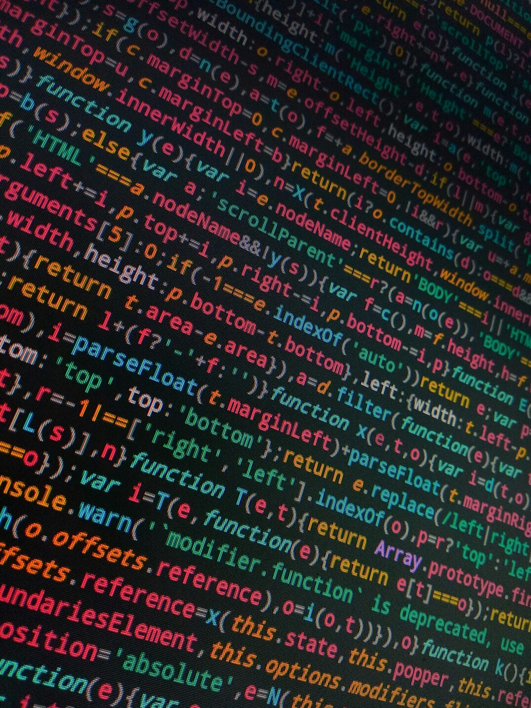 code on screen